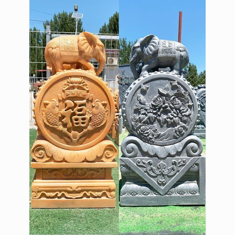 石雕厂家石狮子门墩石桥等石材石雕雕塑定制