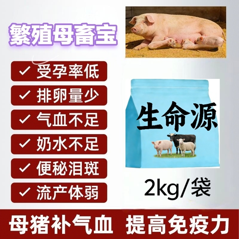 母畜猪牛羊通用生命源，提高繁殖率一窝多产3头不发情直接用