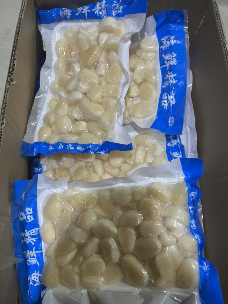 虾夷贝柱，马贝丁，马贝柱。一袋400克，一箱20袋。