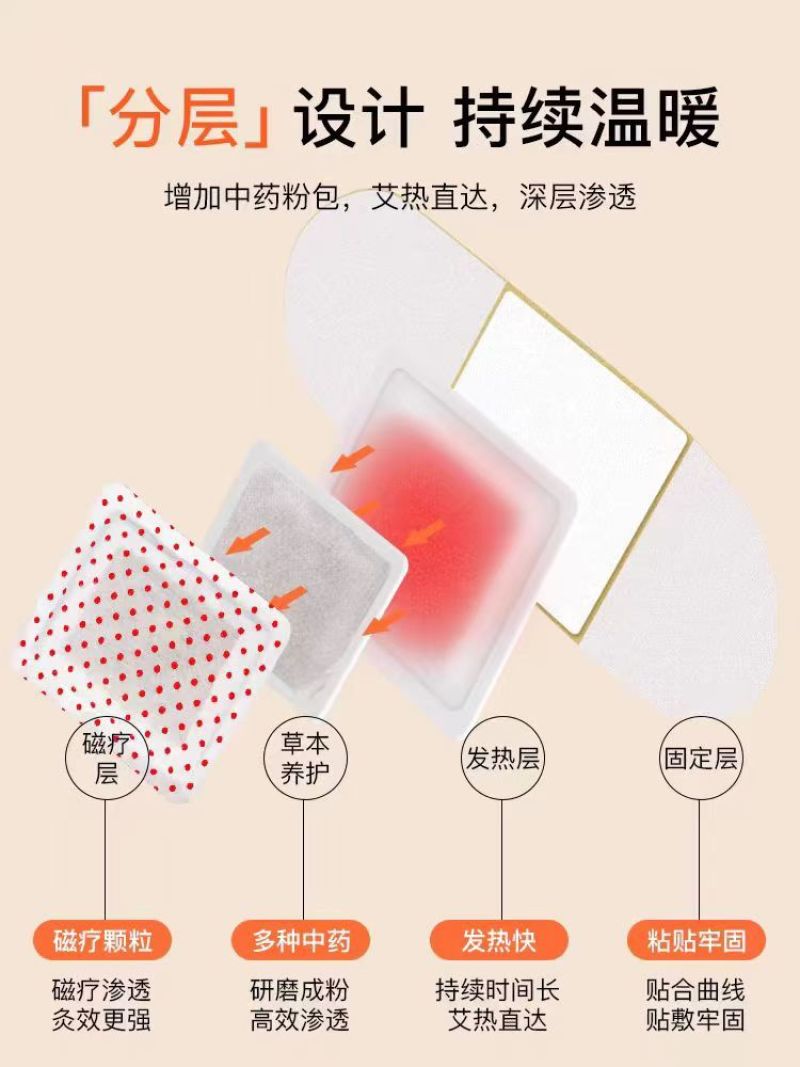 艾灸贴暖宝宝暖灸贴艾草艾灸贴自发热贴剂8小时暖贴
