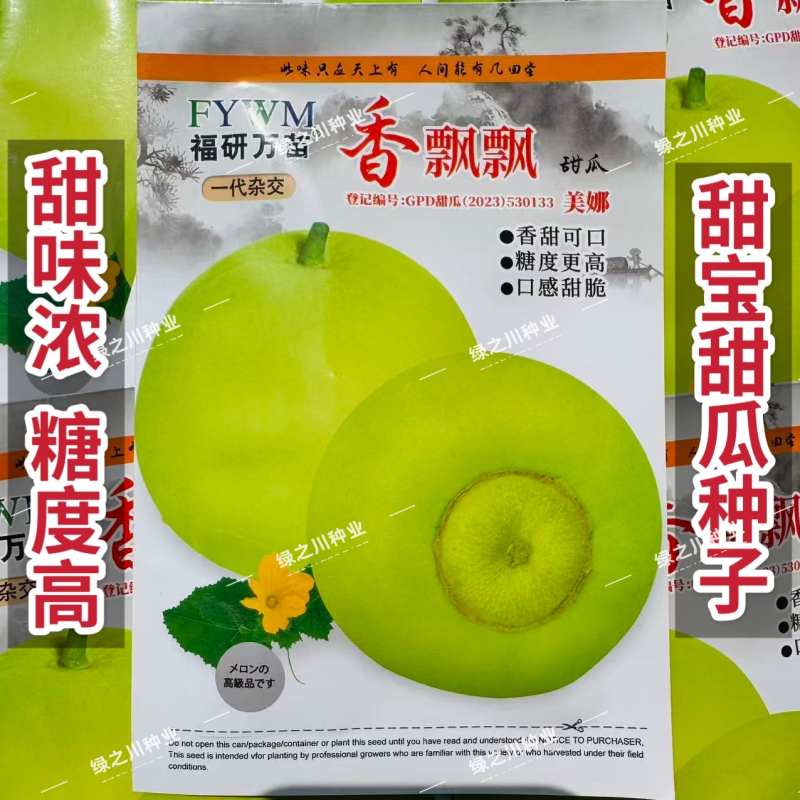 香飘飘甜宝甜瓜种子香甜高糖甜瓜种子圆梨形耐热甜瓜种甜脆
