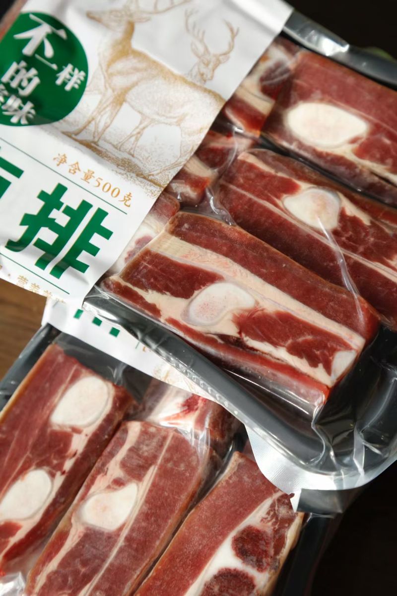 鹿排骨批发切条鹿场直接发货代发货