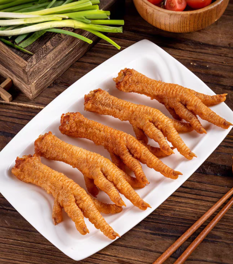 虎皮鸡爪油炸鸡爪个头均匀适合工厂火锅店卤味商用