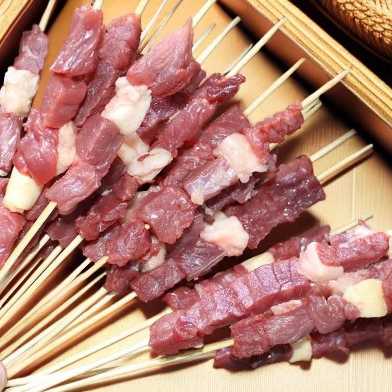 羊肉串牛肉串20克呼伦贝尔牛羊原切手工串直供餐饮烧烤