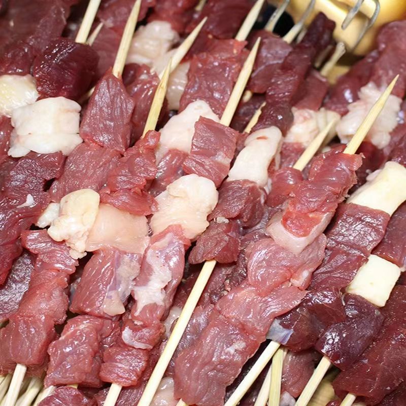 羊肉串牛肉串20克呼伦贝尔牛羊原切手工串直供餐饮烧烤
