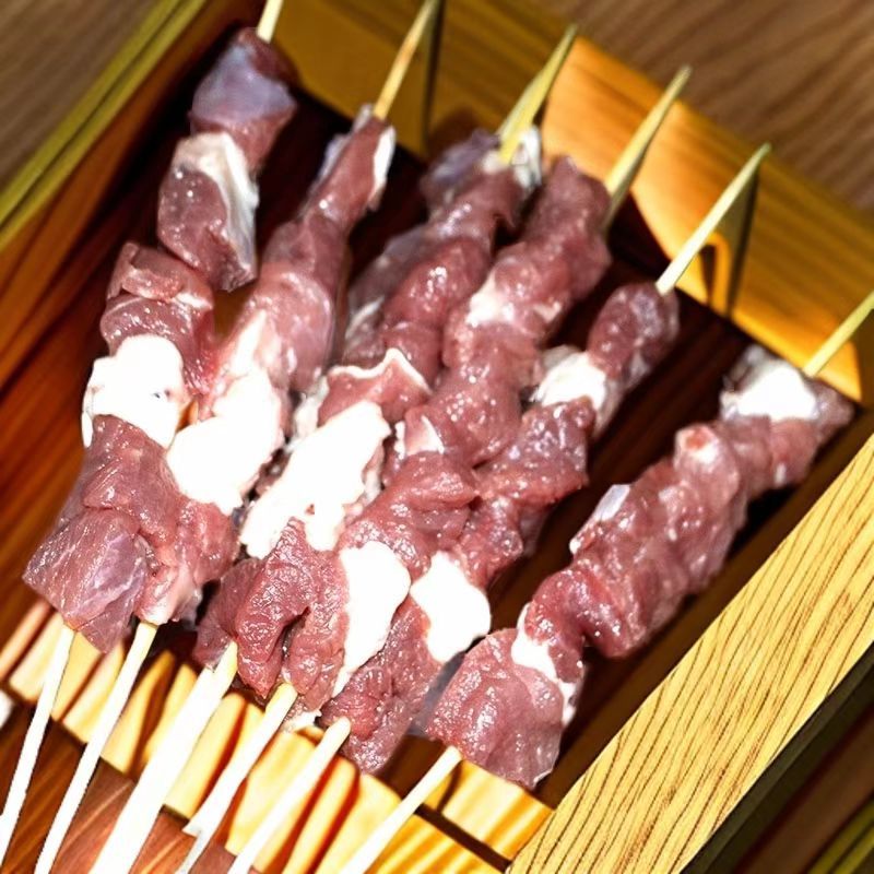 羊肉串牛肉串20克呼伦贝尔牛羊原切手工串直供餐饮烧烤