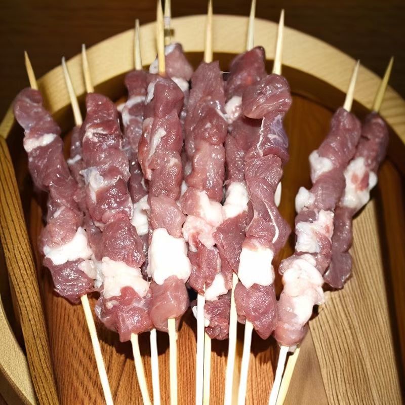羊肉串牛肉串20克呼伦贝尔牛羊原切手工串直供餐饮烧烤