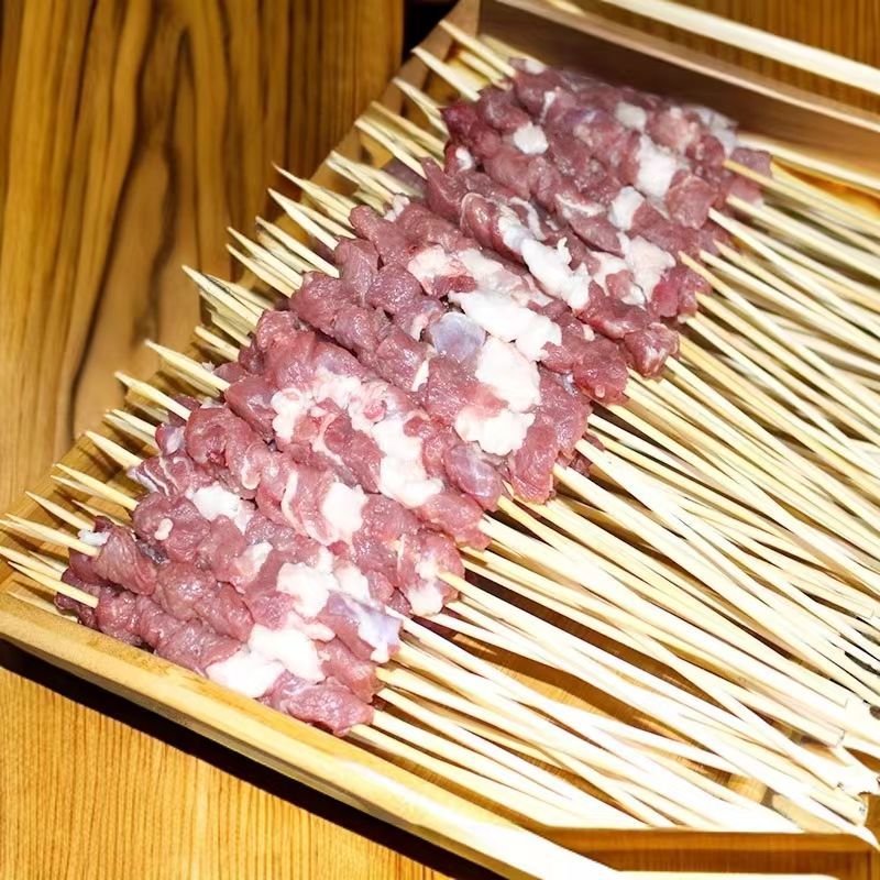 羊肉串牛肉串20克呼伦贝尔牛羊原切手工串直供餐饮烧烤