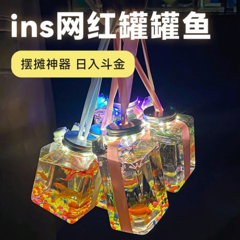 网红发光罐罐鱼儿童闪光小鱼罐公园夜市摆地摊热卖玩具批发