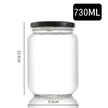 现货圆形玻璃酱菜瓶罐头瓶家用保鲜瓶密封果酱瓶蜂蜜瓶辣椒酱
