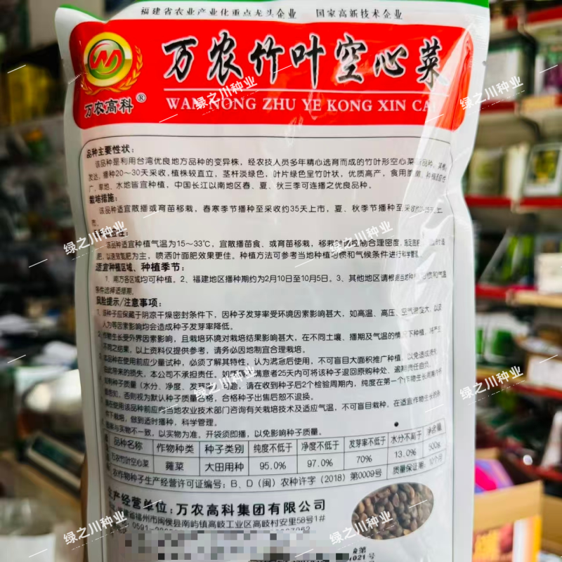 万农竹叶空心菜种子春夏秋蕹菜种籽通心菜种子旱地水地耐热