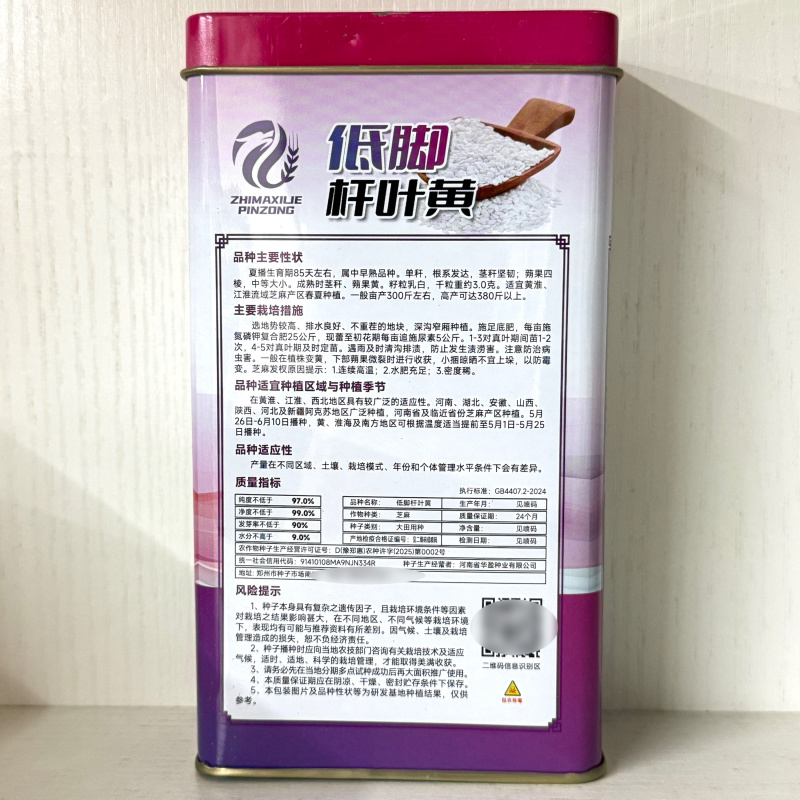 正宗矮腿八棱王白芝麻种子黄杆黄朔单杆型抗病高产含油高矮脚