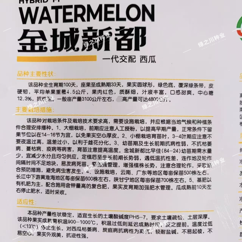 甘肃武威西瓜种籽金城新美都西瓜种子大棚露地大果西瓜种籽甜
