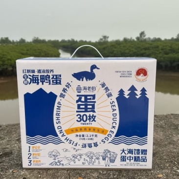 北海地标特产海老伯海鸭蛋新鲜生鸭蛋30枚礼盒