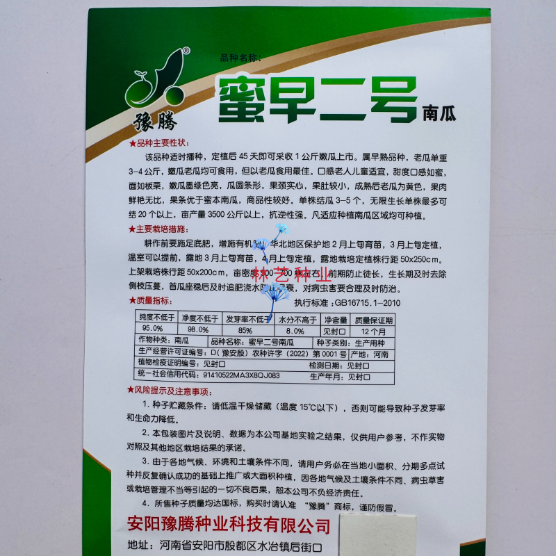 蜜早二号南瓜种子早熟嫩瓜墨绿色南瓜种子嫩瓜老瓜均可食用