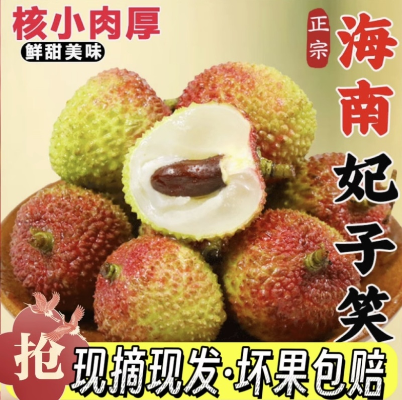 海南妃子笑荔枝一件代发对接电商商超产地直供大量货源