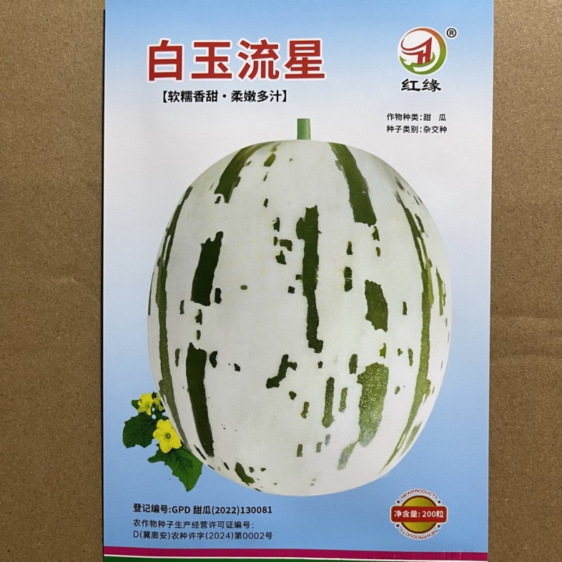 白玉流星甜瓜品种糖度高，薄皮，品种种子