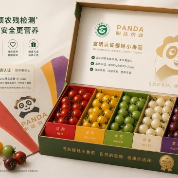 【盼达农业】富硒五彩樱桃小番茄礼盒超200项农残检测