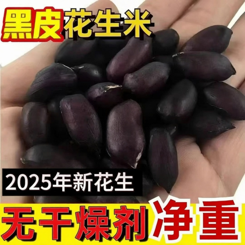黑花生米不带壳新货新脱壳自然风干口感好颗粒饱满