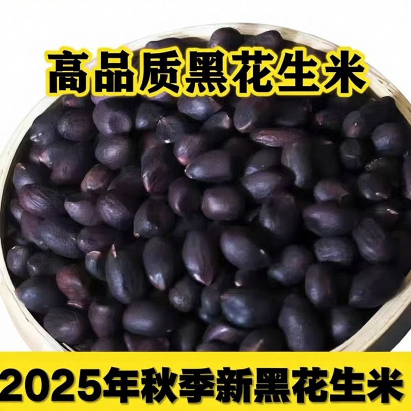 黑花生米不带壳新货新脱壳自然风干口感好颗粒饱满