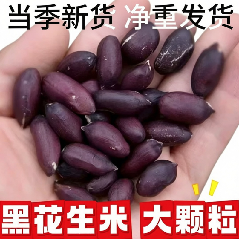黑花生米不带壳新货新脱壳自然风干口感好颗粒饱满