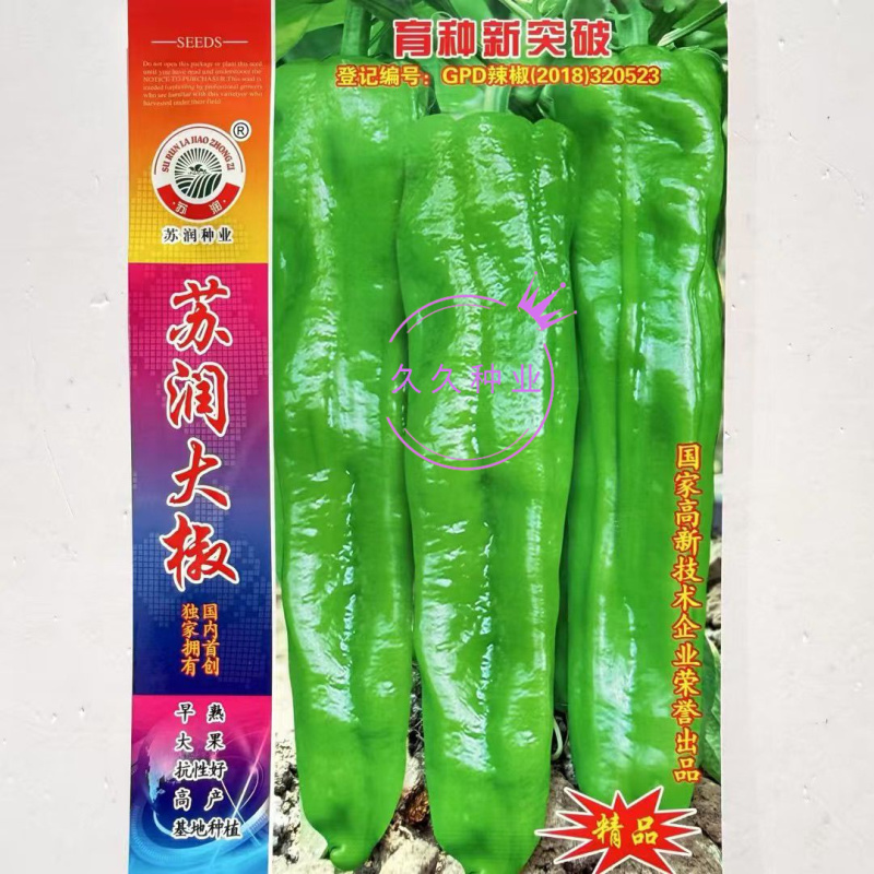 苏润大椒大型牛角椒种子早熟微辣大果挂果多膨果快农家春秋播