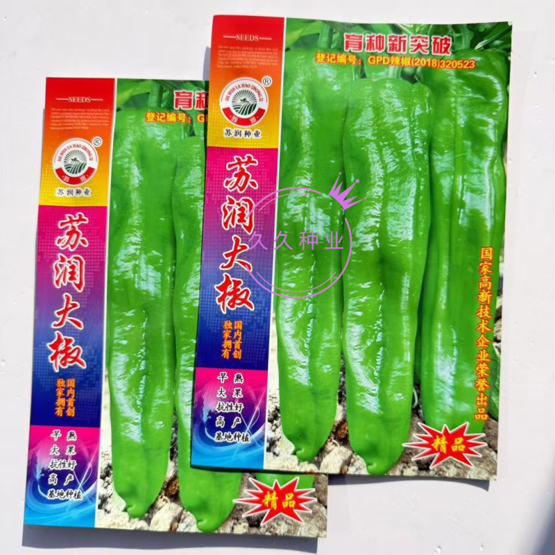 苏润大椒大型牛角椒种子早熟微辣大果挂果多膨果快农家春秋播
