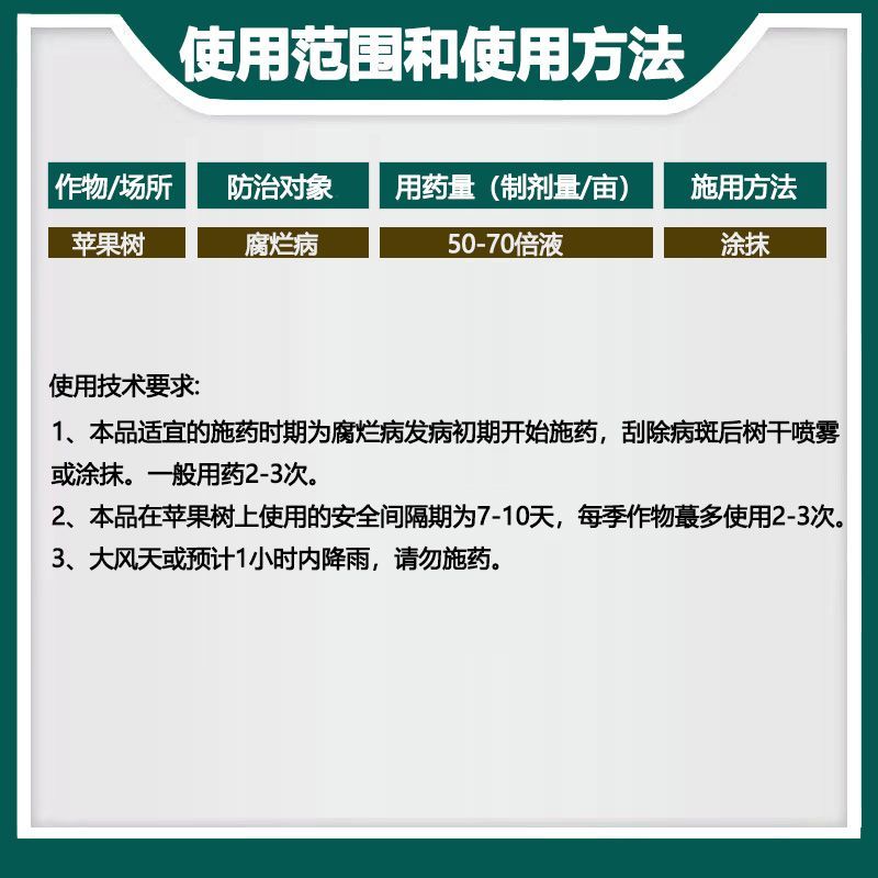 沪联禾悦5%辛菌胺醋酸盐农用苹果树腐烂病杀菌剂水剂