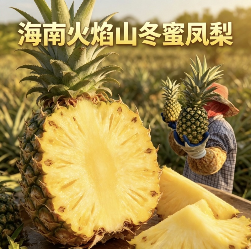 海南火焰山凤梨支持整车物流航空落地配各大电商一件代发货