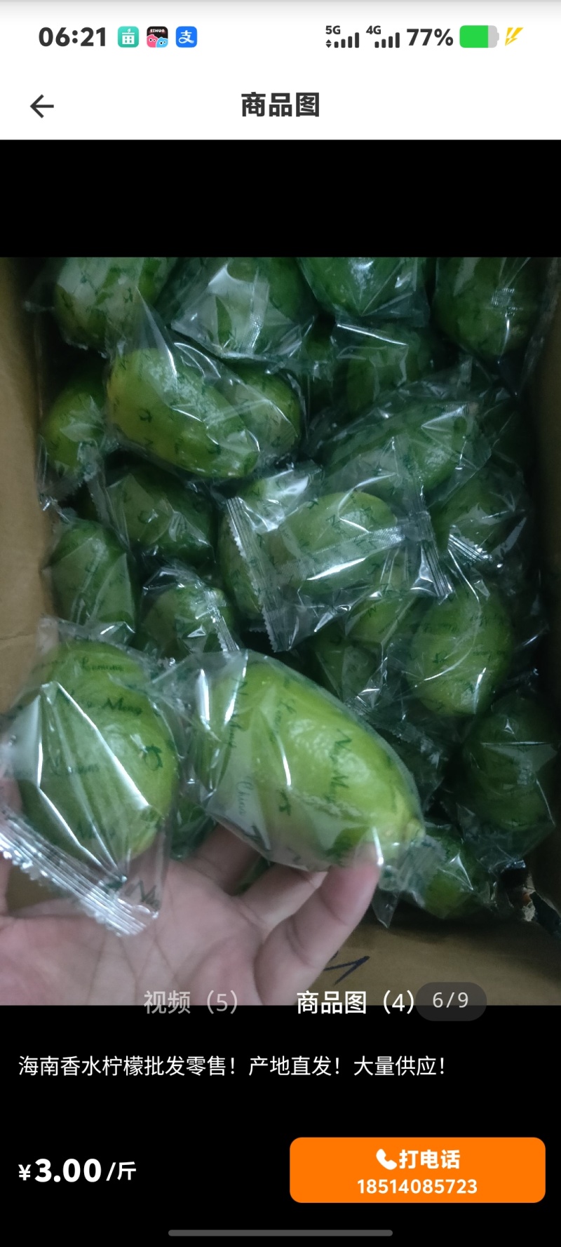 子弹头香水柠檬采摘发货，欢迎光临