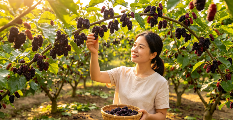 大家好，我是来自河北万亩桑葚采摘园的种植户。大量桑椹