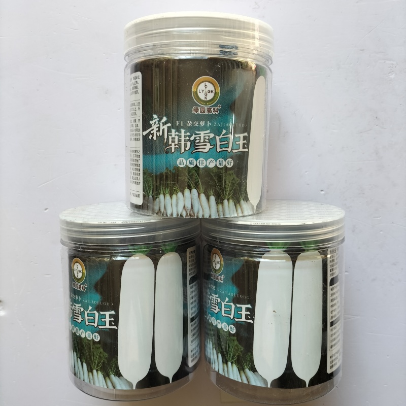 新韩雪白玉萝卜种子夏季耐热品种花叶白萝卜品种,长圆形品种