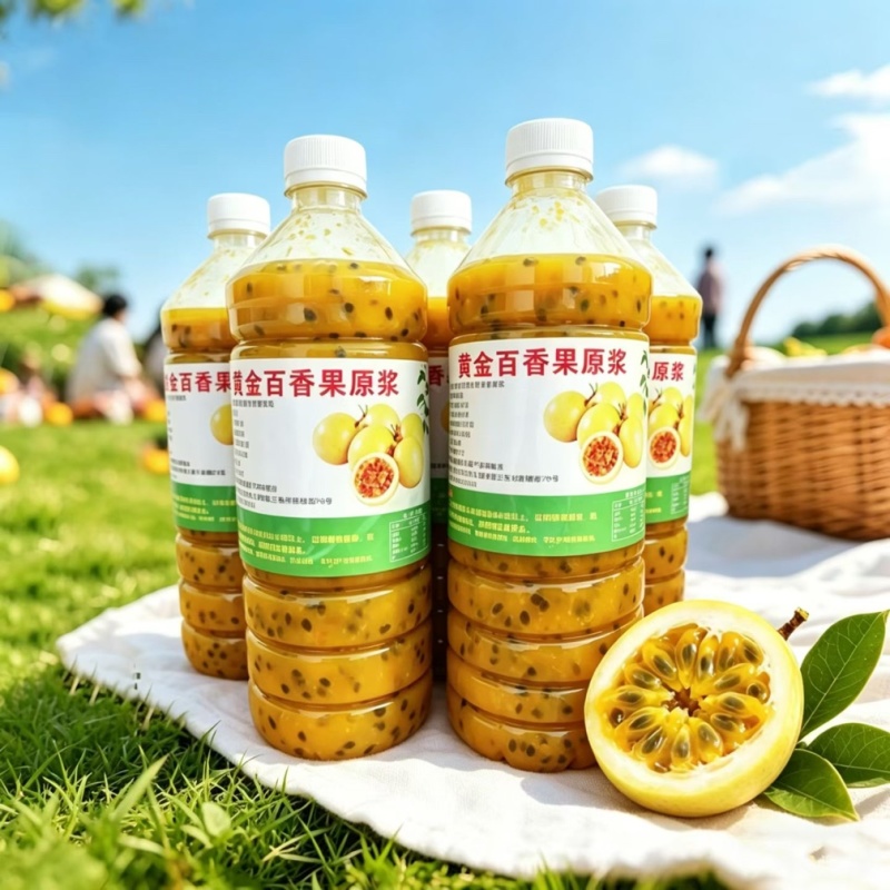 黄金百香果原浆瓶装每瓶一公斤18.8元/瓶包邮加工厂茶