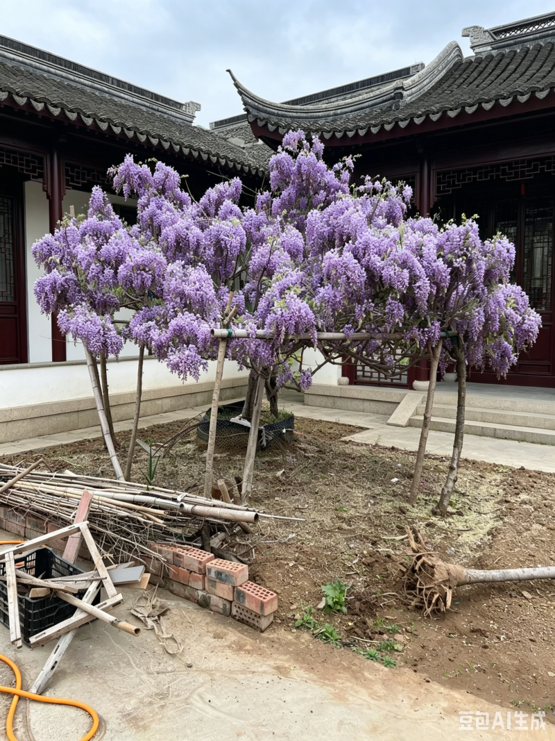 今日行情江苏紫藤各种规格齐全粗2-20公分基地直发
