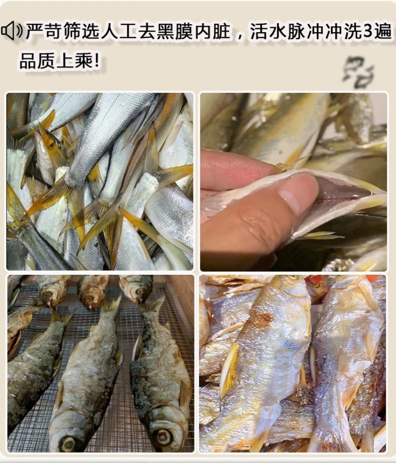 碳火烤干黄尾鱼干，淡水鱼干去去内脏
