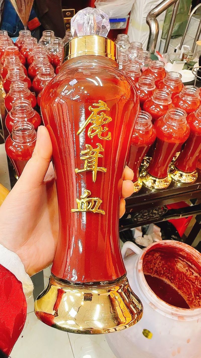 梅花鹿纯鹿茸血加酒保鲜正品男用滋补养生鹿茸血酒东北特产鹿