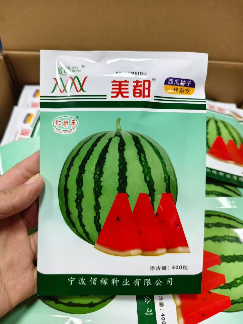 微萌美都西瓜种子基地专用正宗美都西瓜种籽中熟果肉桃红色