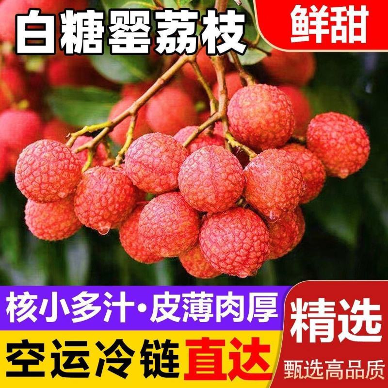 广东白糖罂荔枝，一件代发，对接全网电商，京东冷链发货