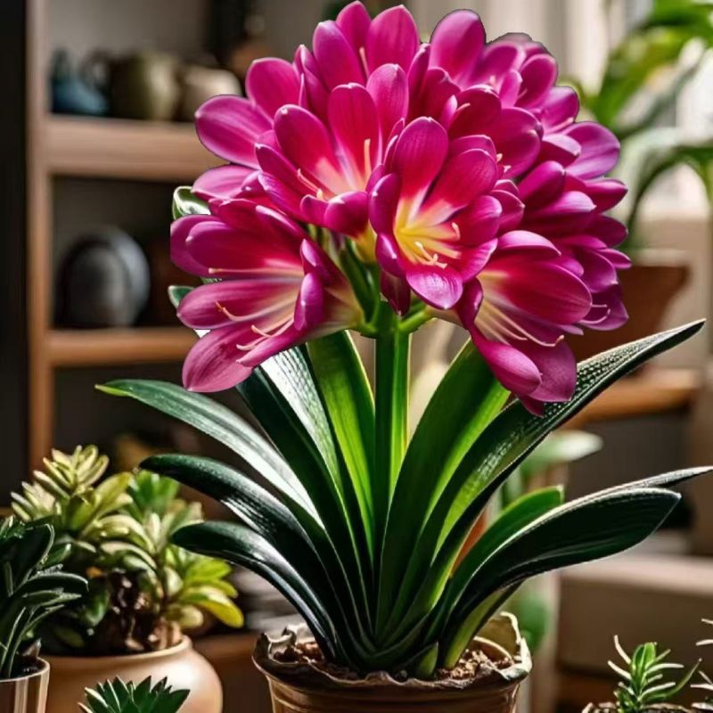 君子兰花盆栽大苗室内当年开花圆叶君子兰四季常青植物蝴蝶花
