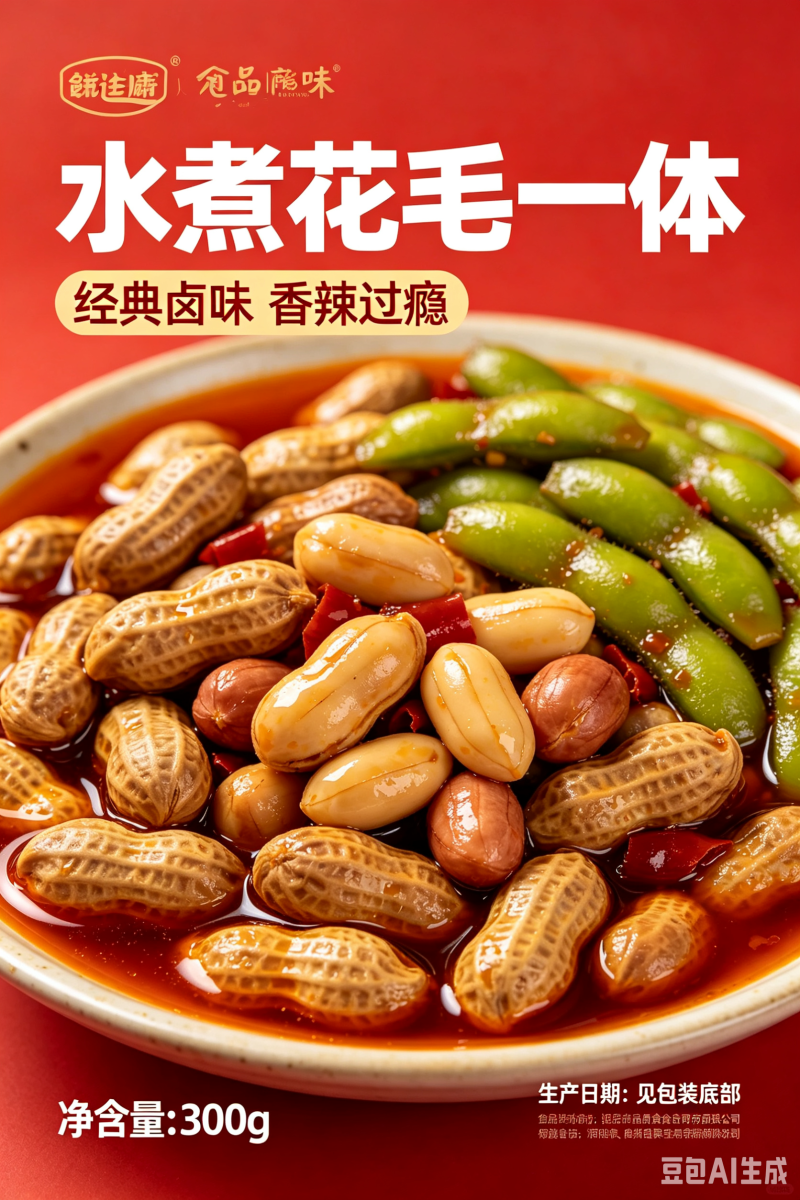 卤煮花生毛豆蚕豆，商场，农贸，电商，贴牌产品