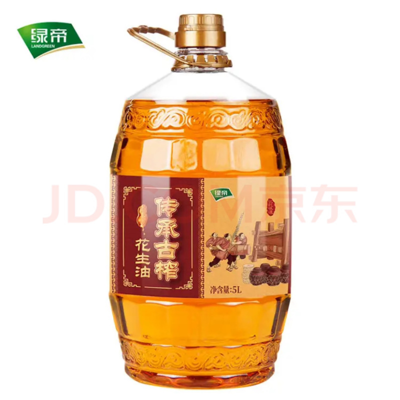绿帝传承古榨花生油5L