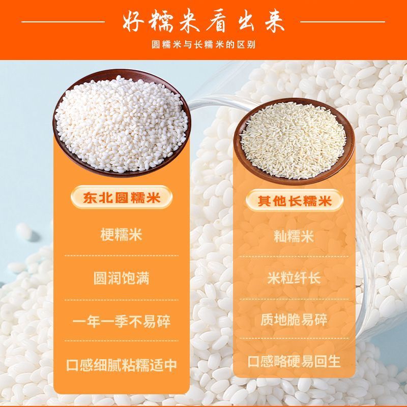 东北圆糯米5斤新米新鲜米白糯米江米酒酿包粽子米新糯正宗东