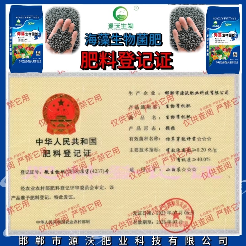 海藻生物菌肥有机质40。高活性菌0.2亿颗粒型
