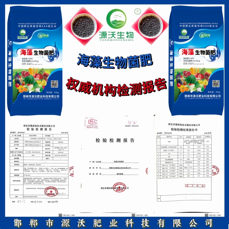 海藻生物菌肥有机质40。高活性菌0.2亿颗粒型