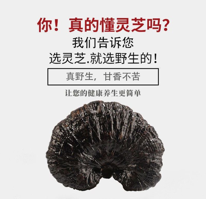 ***云南大深山野生特级黑灵芝整个切片干货灵芝煮汤泡酒泡