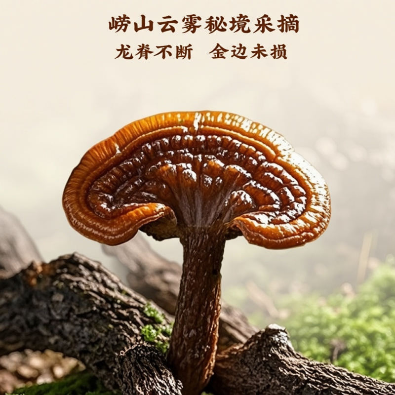 福东海灵芝250g整朵灵芝片磨灵芝粉煲汤泡酒用料灵芝礼盒