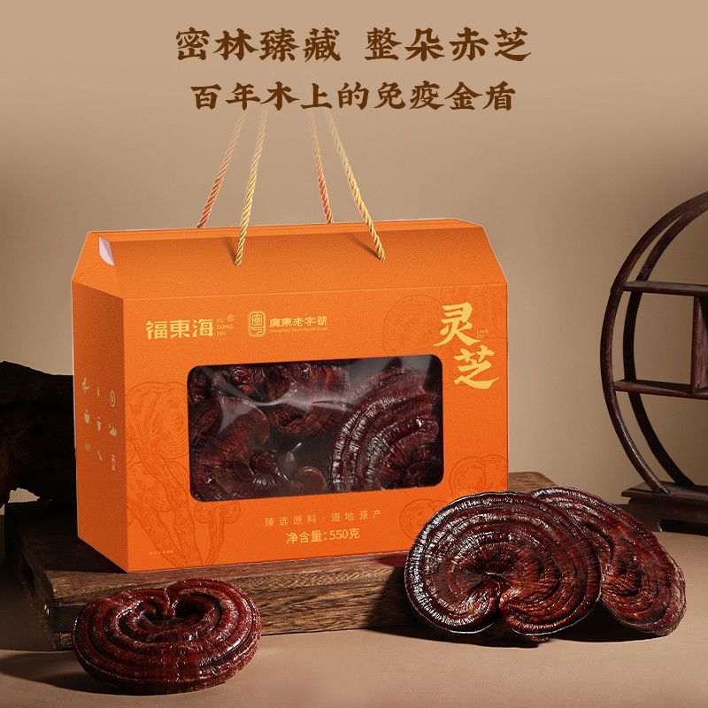 520礼物福东海赤灵芝550g整朵滋补品正品送长辈送礼大