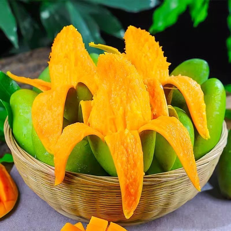 【彩箱】正宗大青芒果新鲜水果批发价整箱云南应季超大果