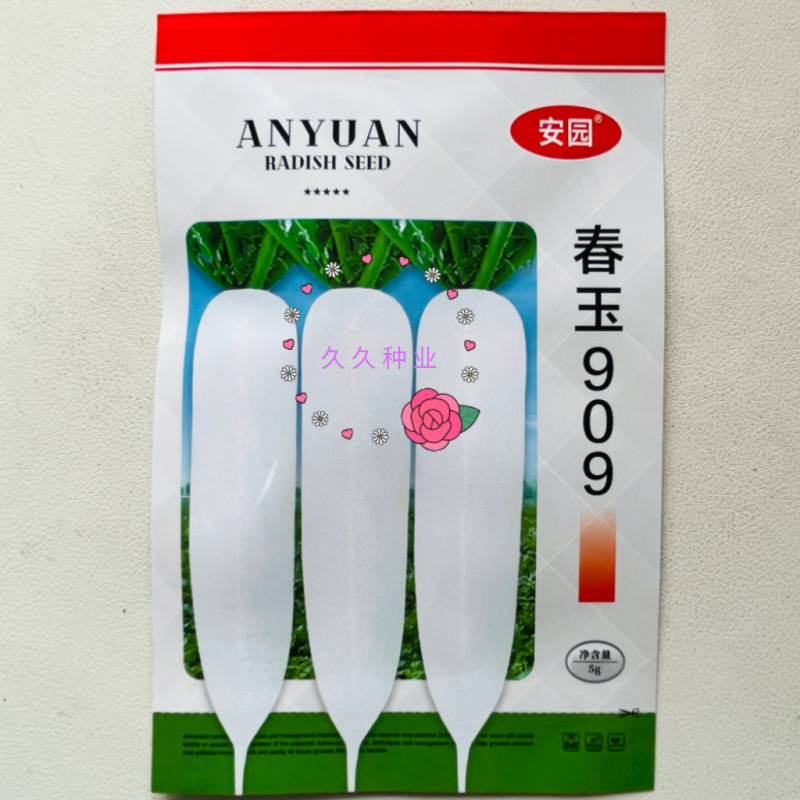安园春玉909白萝卜种籽春秋播耐抽薹早熟高产抗病耐寒