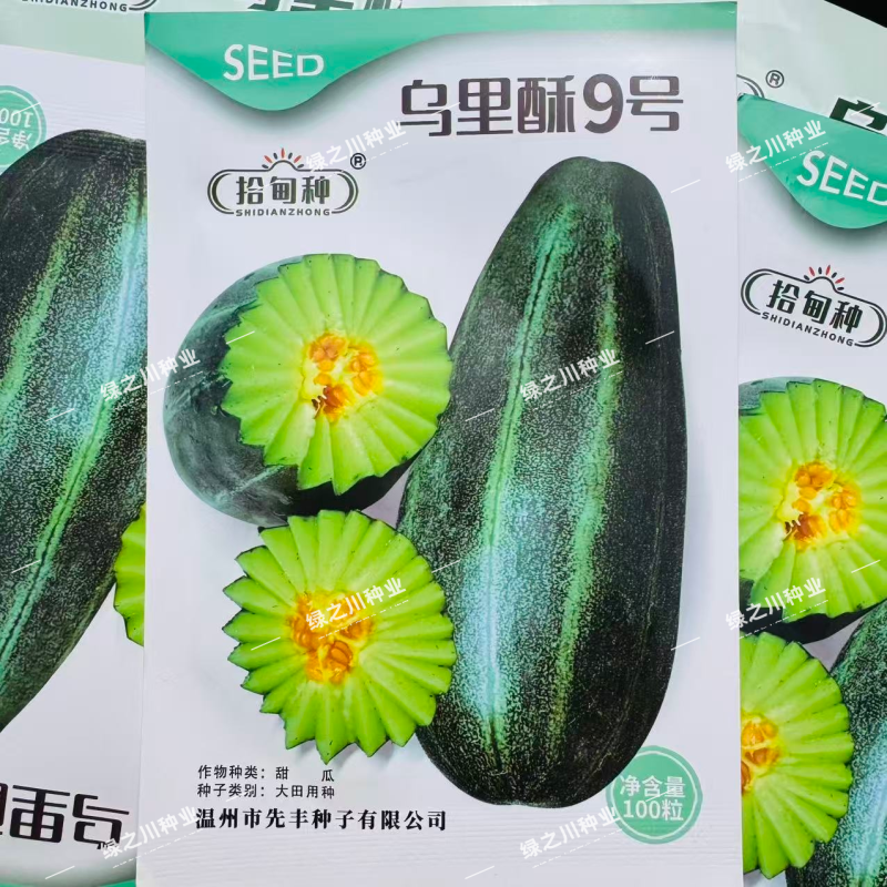 乌里酥9号甜瓜种子酥脆可口绿肉酥瓜种子原包装100粒